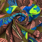 Hermes Carre Geant 90 les Perroquets Parrot Scarf Cover Ribbon High Multicolor