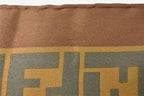 Fendi Scarf Silk Twill Vintage FF Leopard Print Brown Khaki — view 7