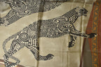 Fendi Scarf Silk Twill Vintage FF Leopard Print Brown Khaki — view 9