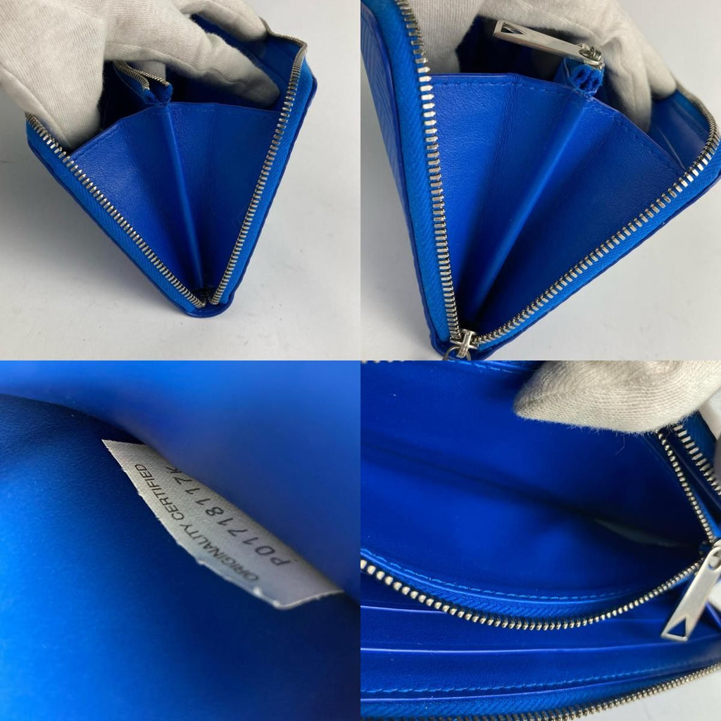 Bottega Veneta Intrecciato Wallet Zip Around Blue — view 9