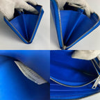 Bottega Veneta Intrecciato Wallet Zip Around Blue — view 9