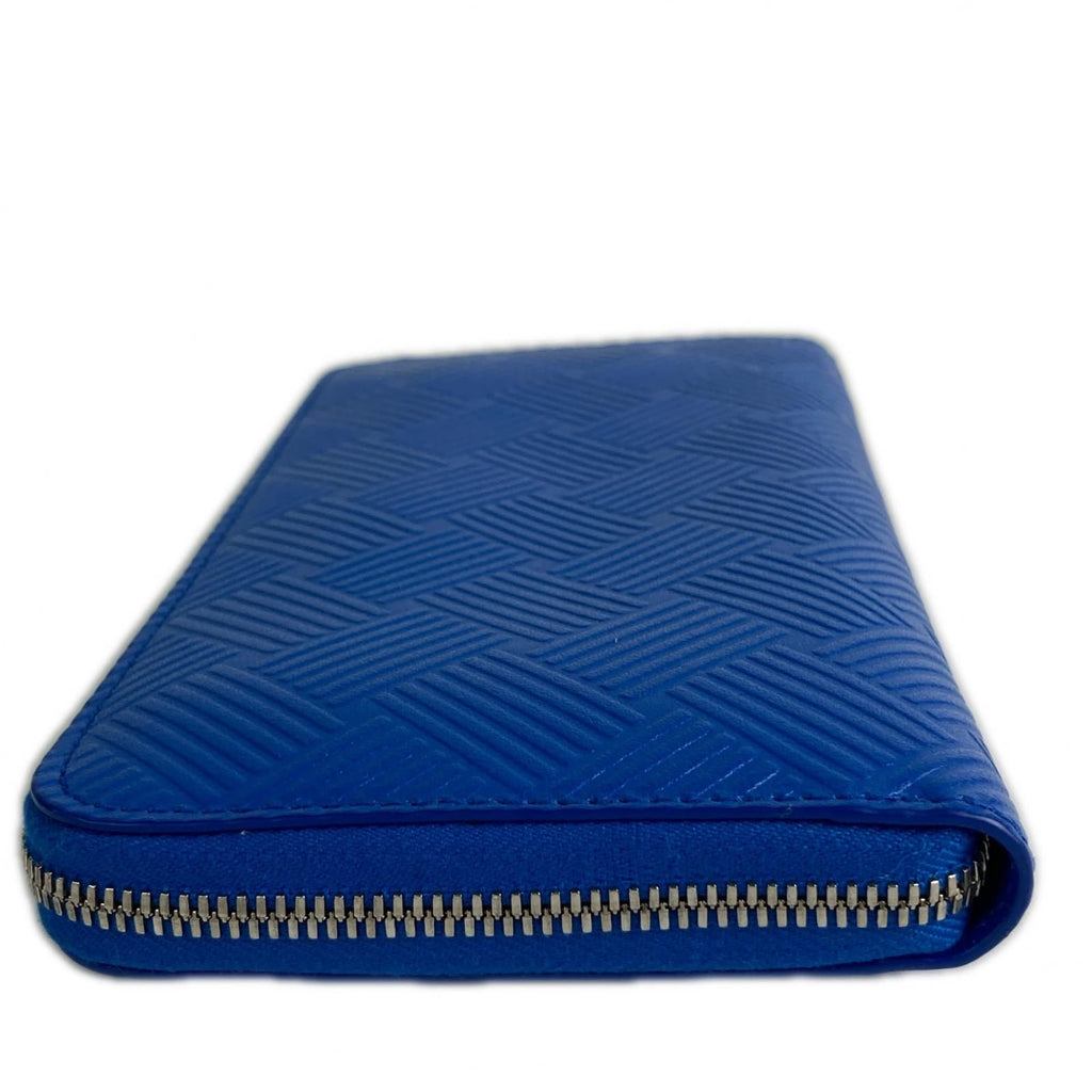 Bottega Veneta Intrecciato Wallet Zip Around Blue — view 3