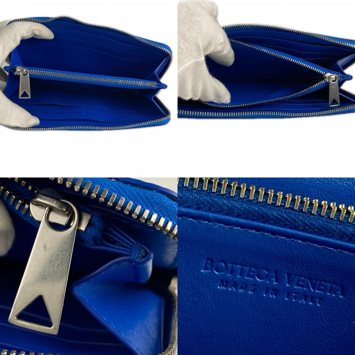 Bottega Veneta Intrecciato Wallet Zip Around Blue — view 8