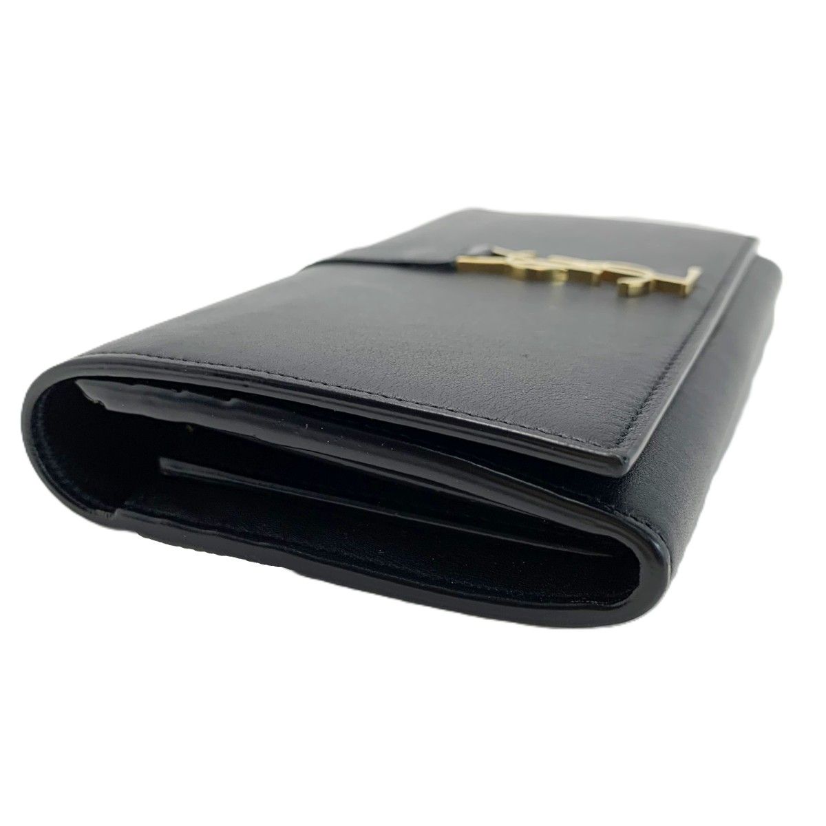 Saint Laurent Wallet Bifold YSL Logo Gold Black — view 5