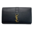 Saint Laurent Wallet Bifold YSL Logo Gold Black