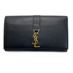 Saint Laurent Wallet Bifold YSL Logo Gold Black