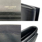 Saint Laurent Wallet Bifold YSL Logo Gold Black — view 7