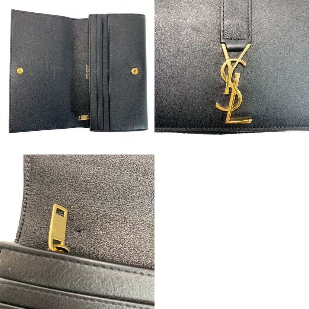 Saint Laurent Wallet Bifold YSL Logo Gold Black — view 8