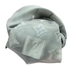 Louis Vuitton Lace Shawl Monogram Pattern Silk Cm Gray Scarf — view 5