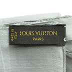 Louis Vuitton Lace Shawl Monogram Pattern Silk Cm Gray Scarf — view 6