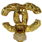 Chanel CC Logo Earrings Plated Gold Vintage Lava Boxed — view 4
