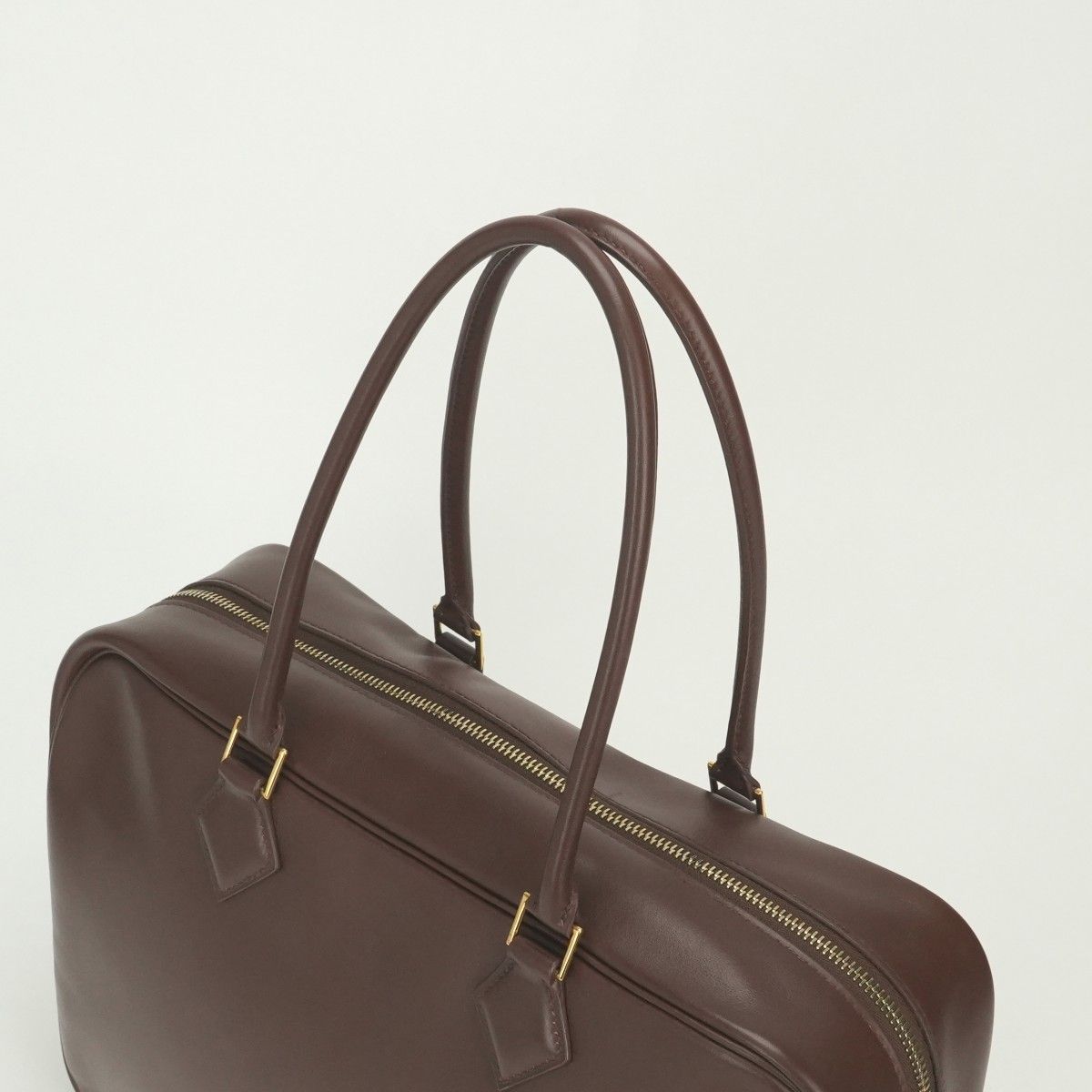 Hermes Plume 32 Tote Box Calf Brown Gold Handbag Business — view 4