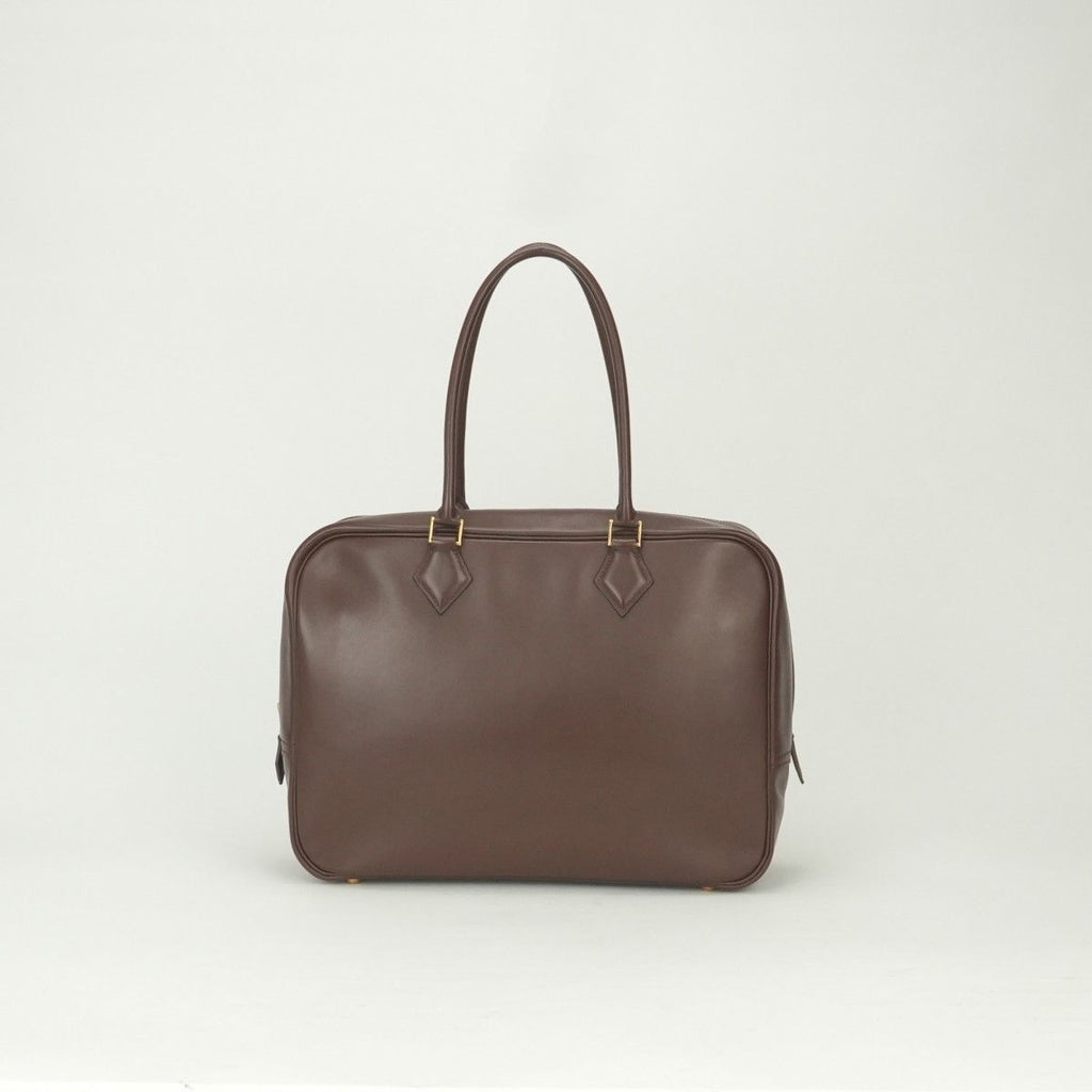 Hermes Plume 32 Tote Box Calf Brown Gold Handbag Business