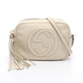 Gucci Shoulder Bag Soho Disco Interlocking Ivory Leather