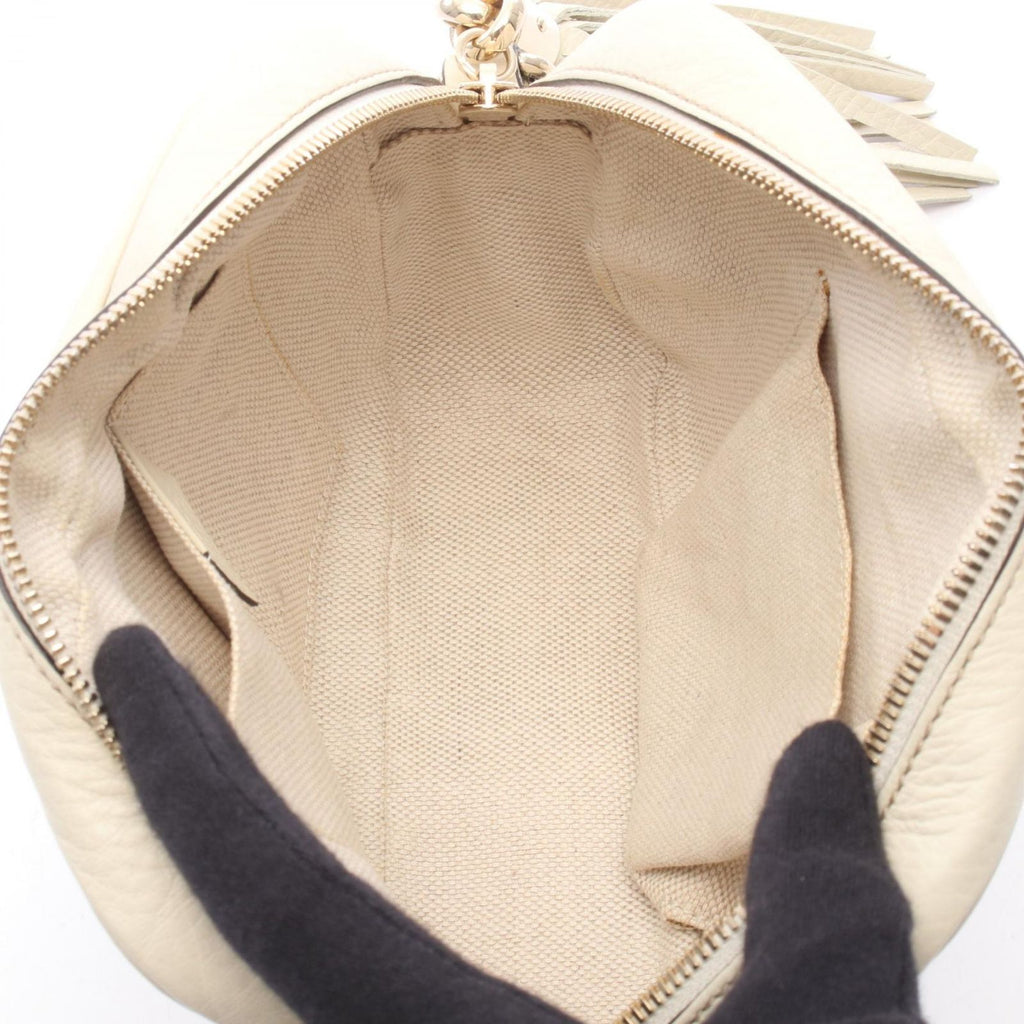 Gucci Shoulder Bag Soho Disco Interlocking Ivory Leather — view 3