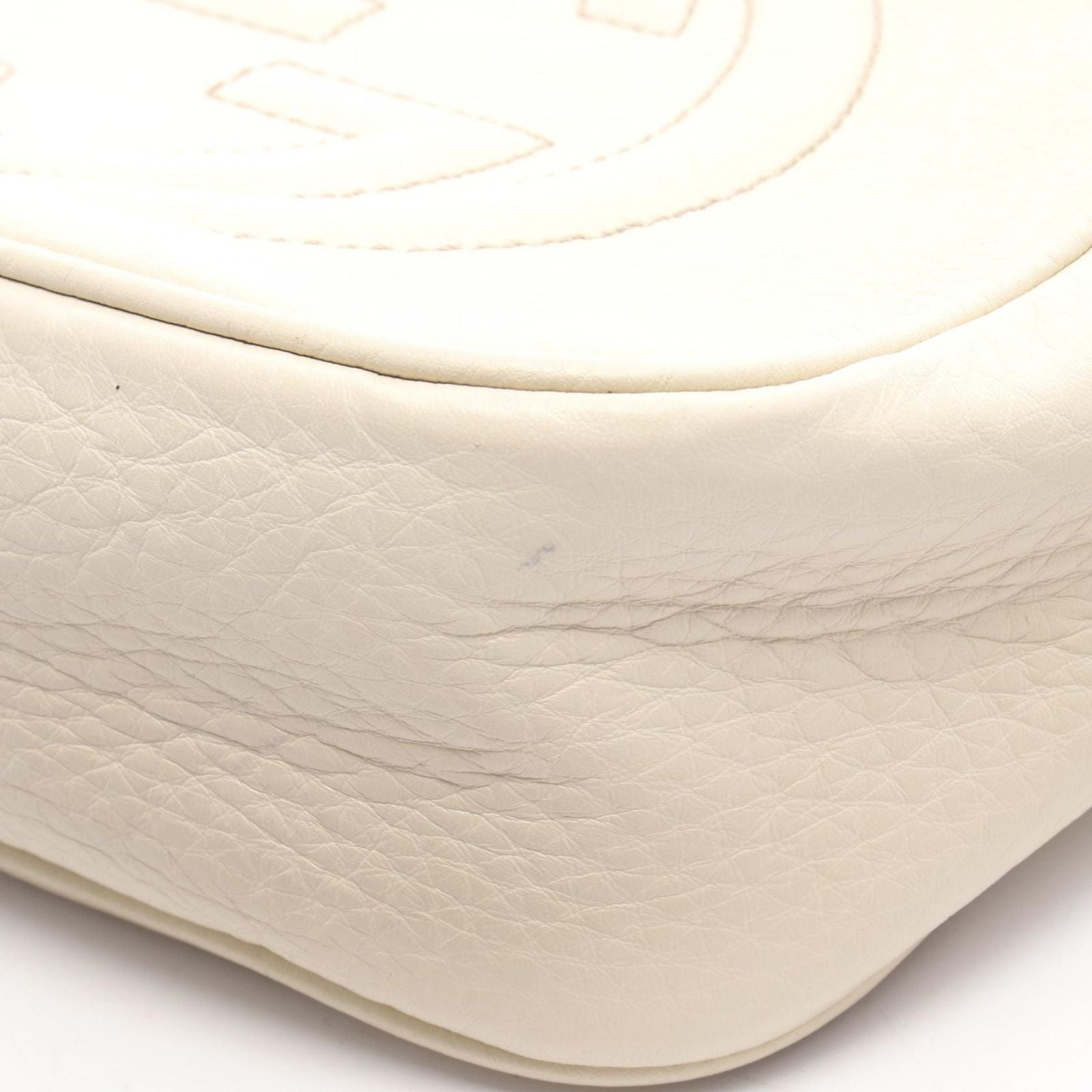 Gucci Shoulder Bag Soho Disco Interlocking Ivory Leather — view 6