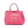 Prada Tote Canapa Mini 2-Way Pink Canvas