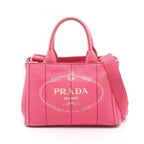 Prada Tote Canapa Mini 2-Way Pink Canvas
