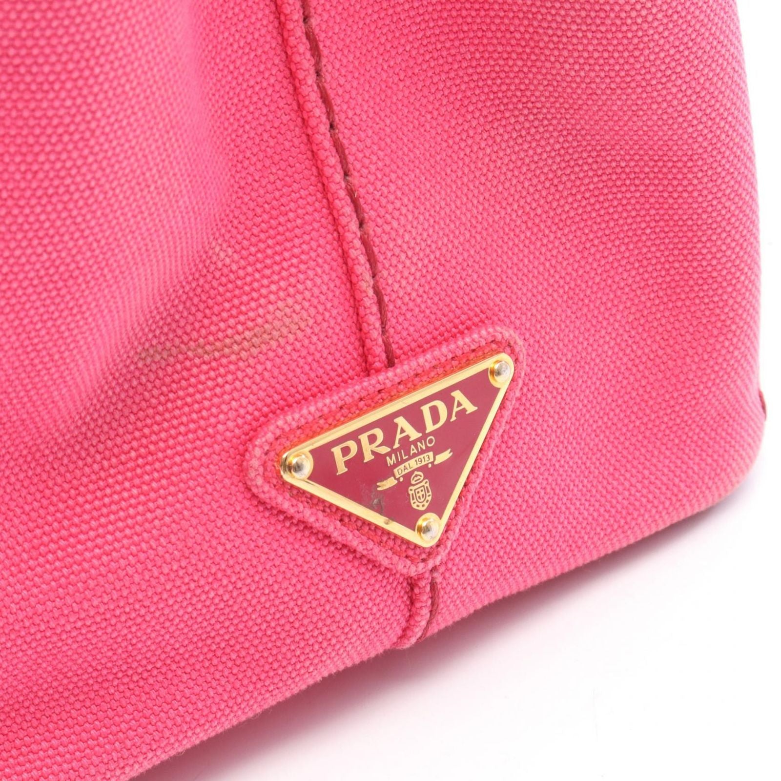 Prada Tote Canapa Mini 2-Way Pink Canvas — view 5