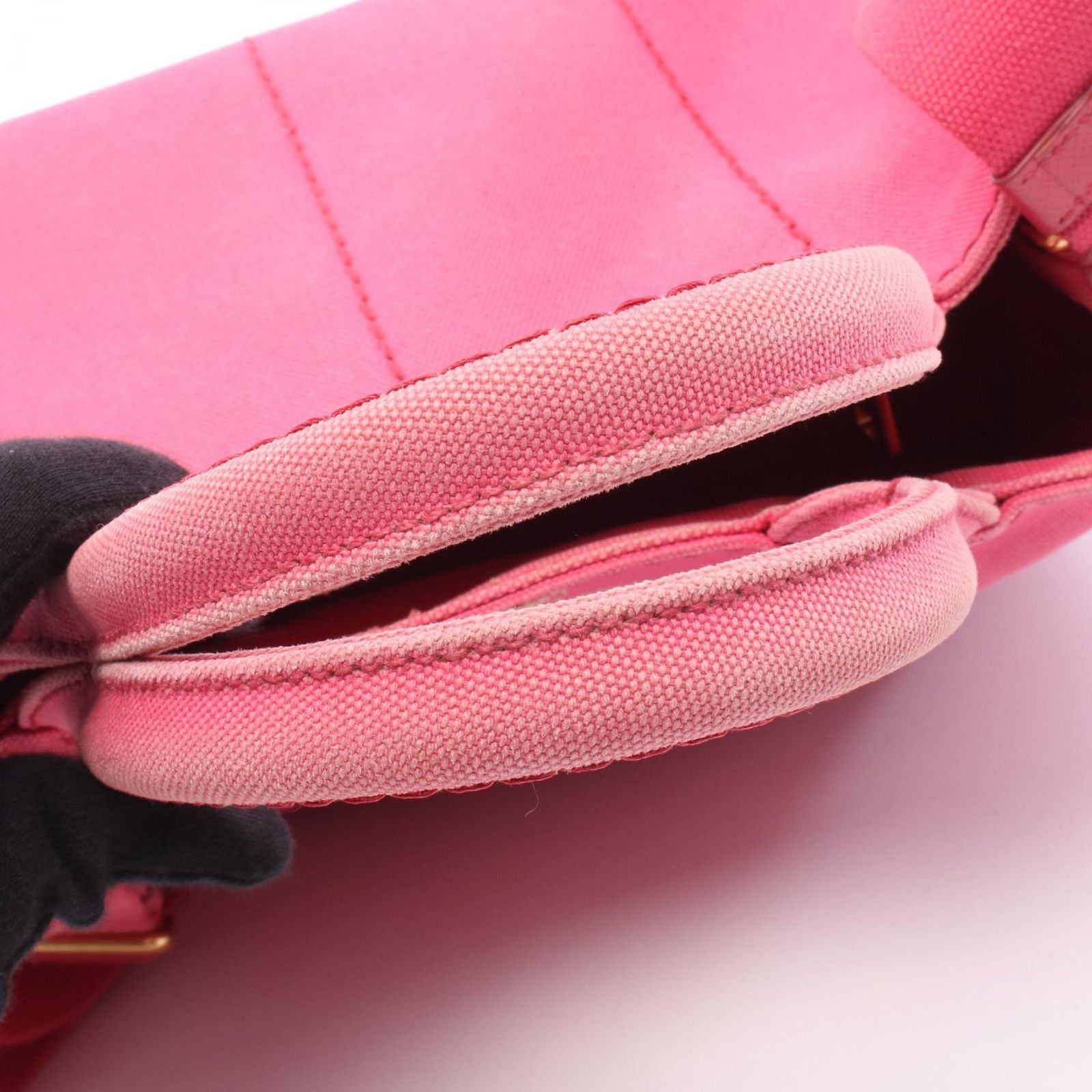 Prada Tote Canapa Mini 2-Way Pink Canvas — view 8