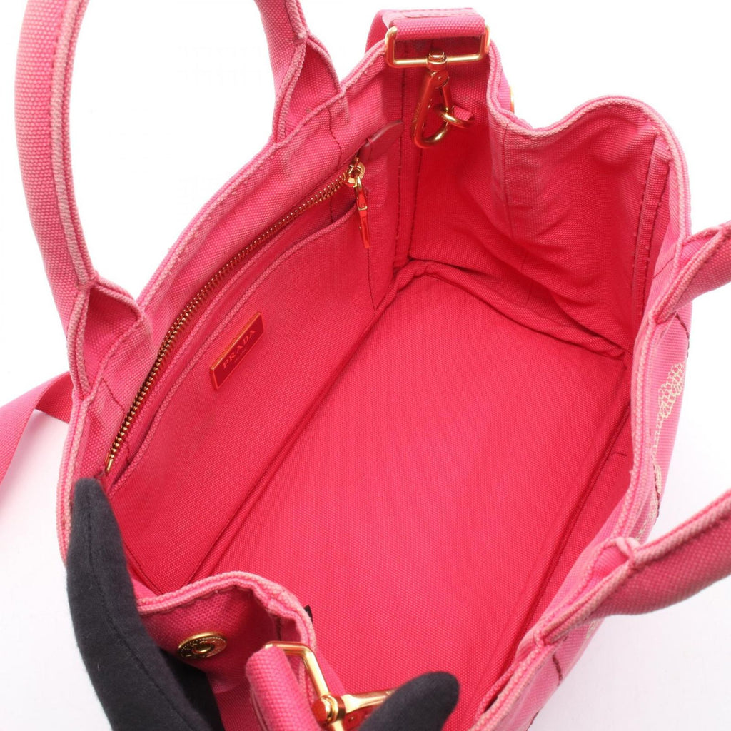 Prada Tote Canapa Mini 2-Way Pink Canvas — view 3