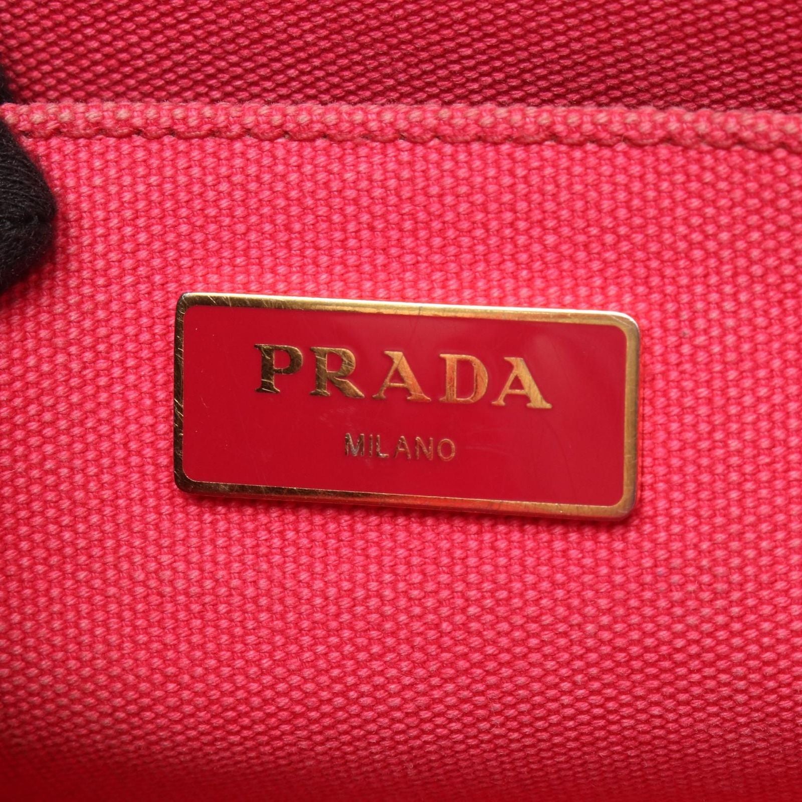 Prada Tote Canapa Mini 2-Way Pink Canvas — view 4