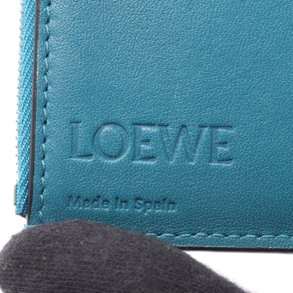 Loewe Trifold Wallet Anagram Vertical Small Blue Leather — view 4