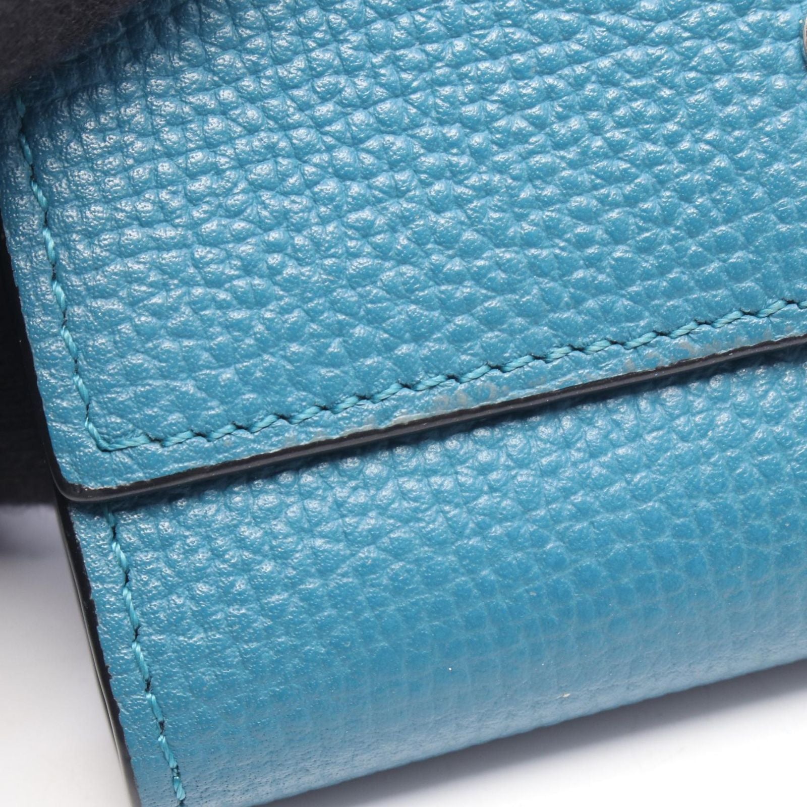 Loewe Trifold Wallet Anagram Vertical Small Blue Leather — view 8