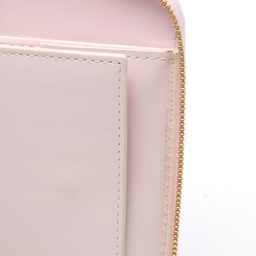 Bottega Veneta Round Wallet Intrecciato Light Pink Leather Compact Zip Around — view 6
