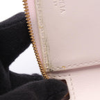 Bottega Veneta Round Wallet Intrecciato Light Pink Leather Compact Zip Around — view 7