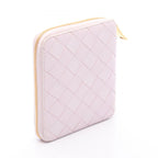 Bottega Veneta Round Wallet Intrecciato Light Pink Leather Compact Zip Around — view 2