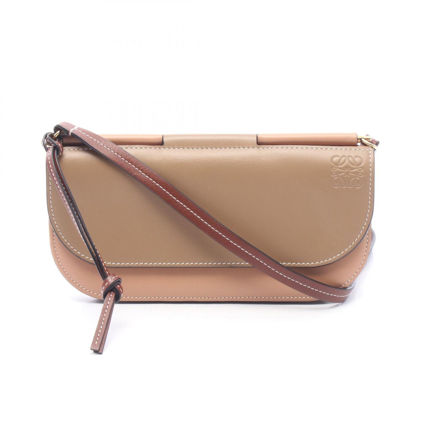 Loewe Shoulder Bag Gate Pochette Brown Leather