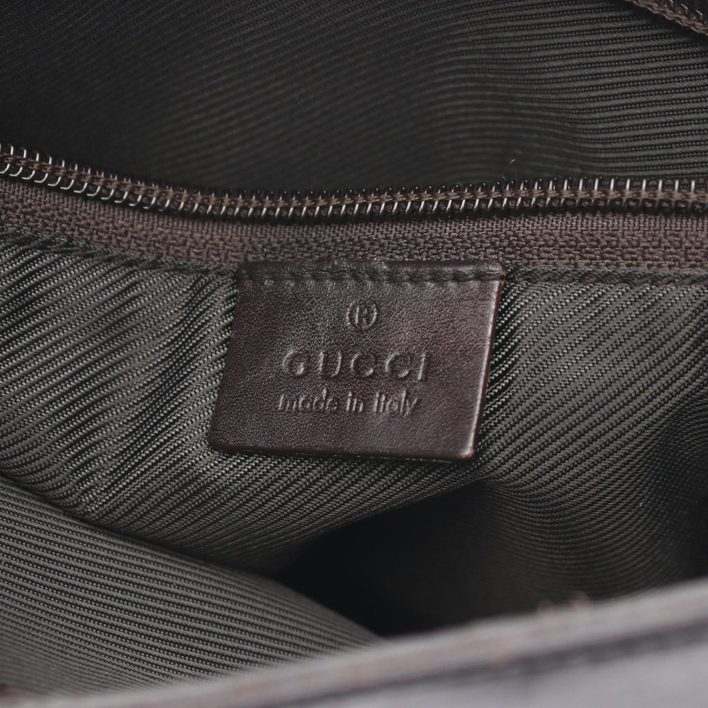 Gucci Shoulder Bag GG Supreme Beige Dark Brown Canvas Leather — view 4
