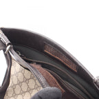 Gucci Shoulder Bag GG Supreme Beige Dark Brown Canvas Leather — view 9