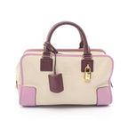 Loewe Handbag Amazona 28 Ivory Pink Bordeaux Leather