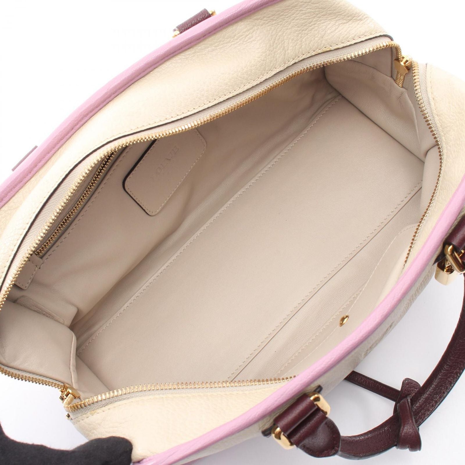 Loewe Handbag Amazona 28 Ivory Pink Bordeaux Leather — view 3