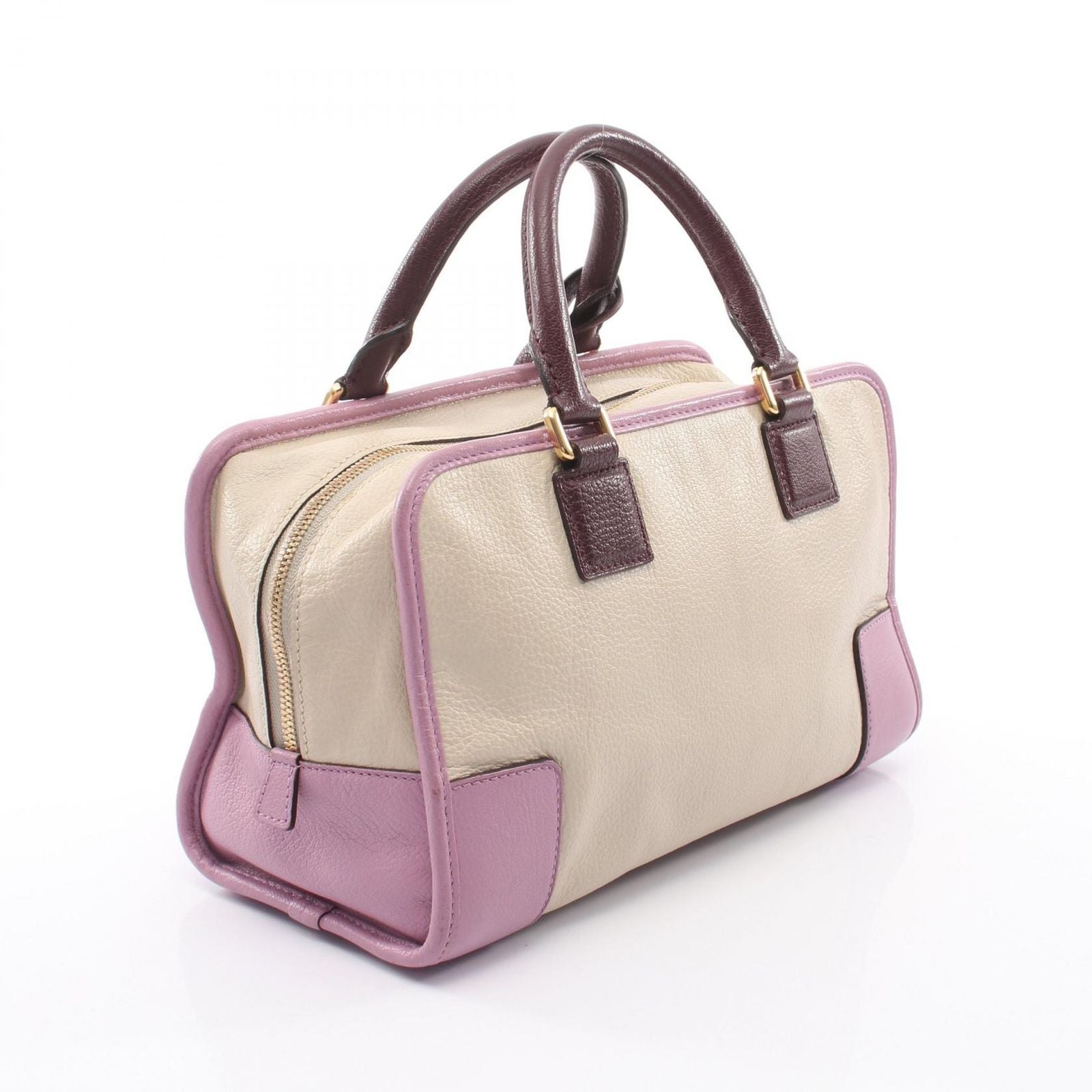 Loewe Handbag Amazona 28 Ivory Pink Bordeaux Leather — view 2