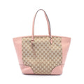 Gucci Tote Bree Beige Pink Canvas Leather