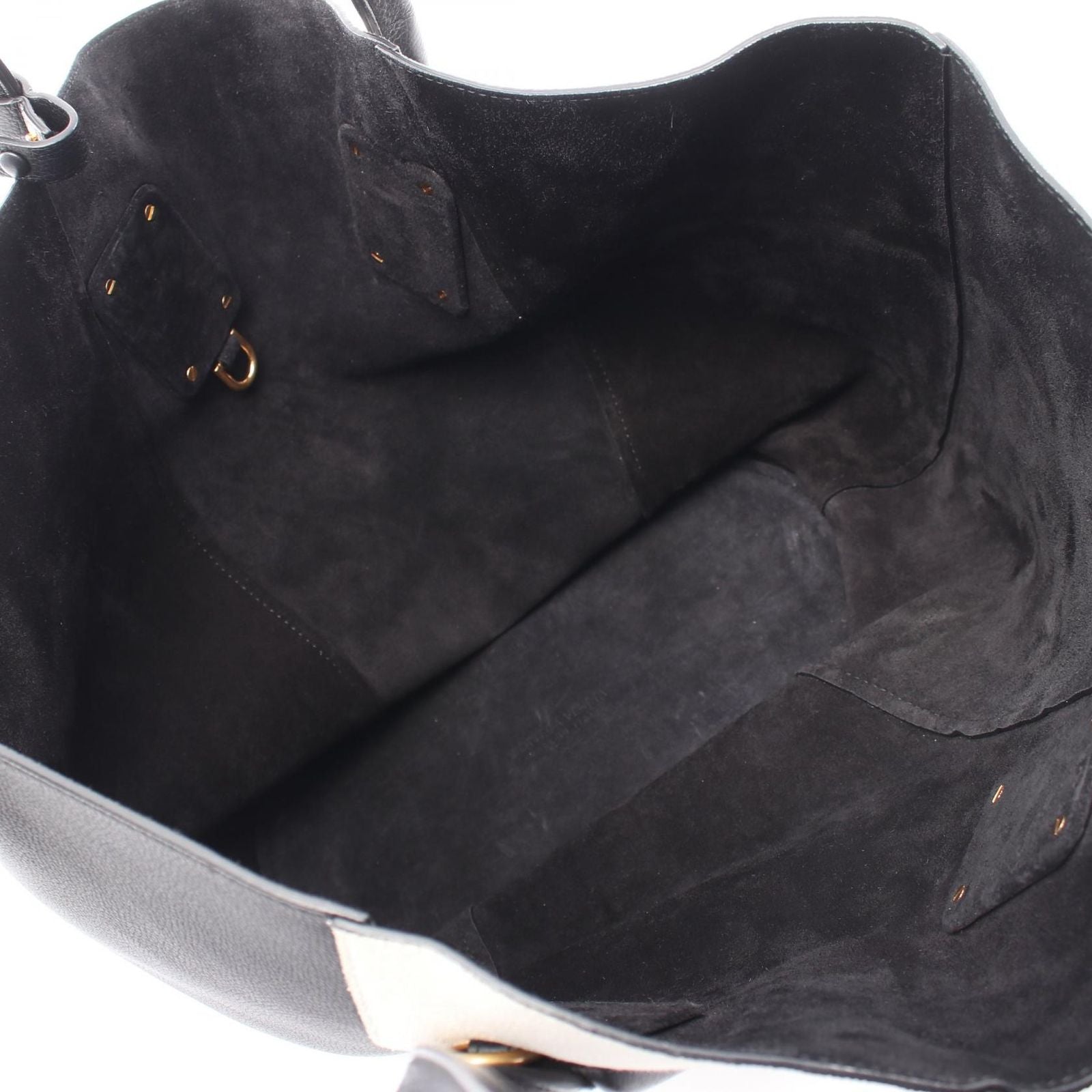 Bottega Veneta Tote Basket Ivory Black Canvas Leather — view 3