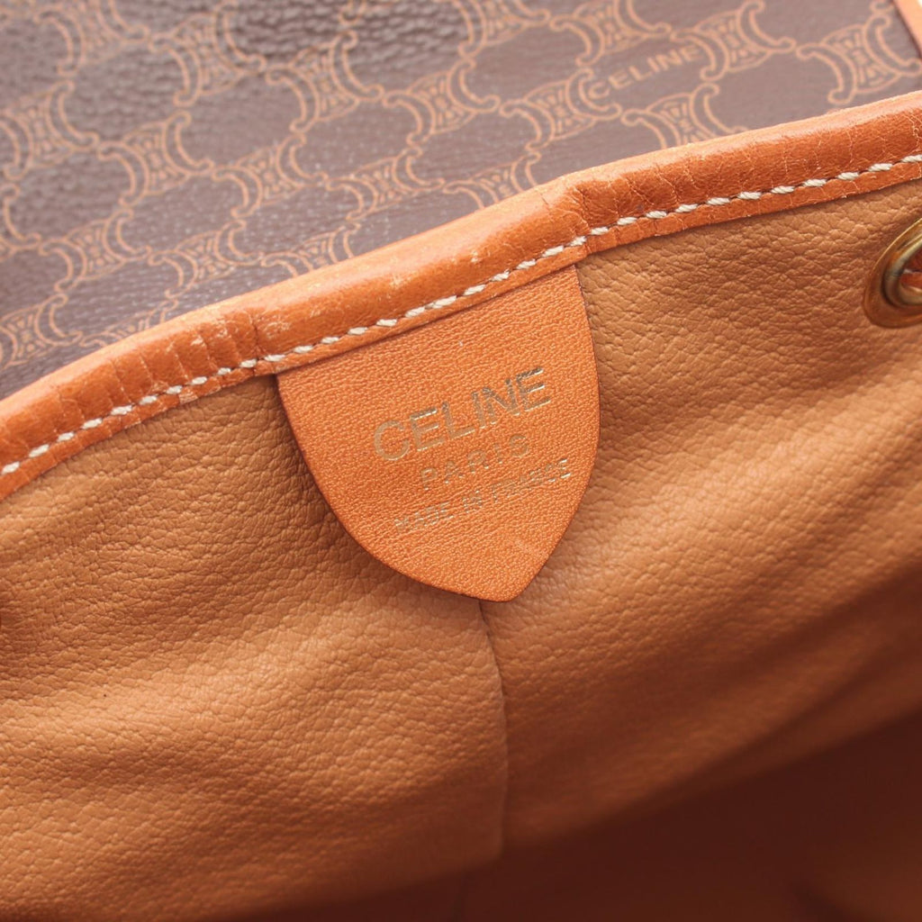 Celine Backpack Macadam Brown Canvas Leather — view 4