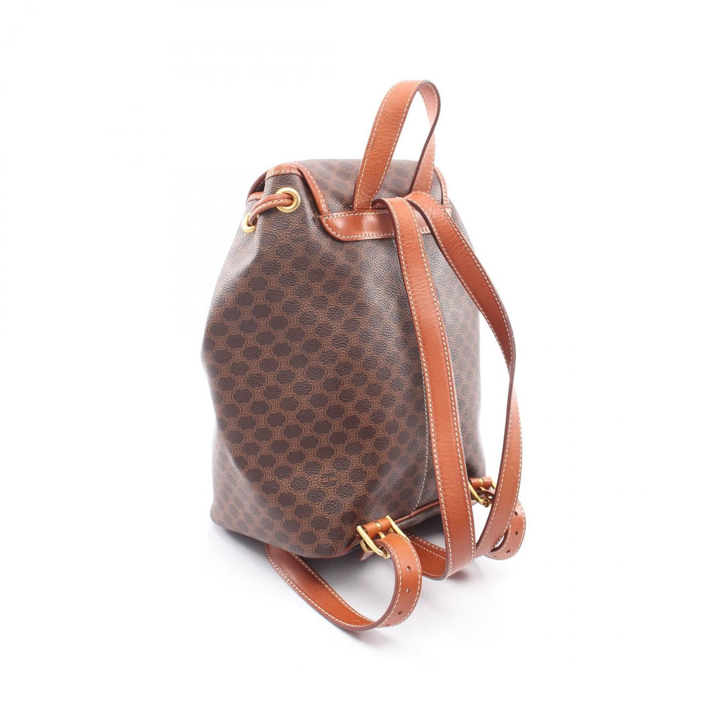 Celine Backpack Macadam Brown Canvas Leather — view 2