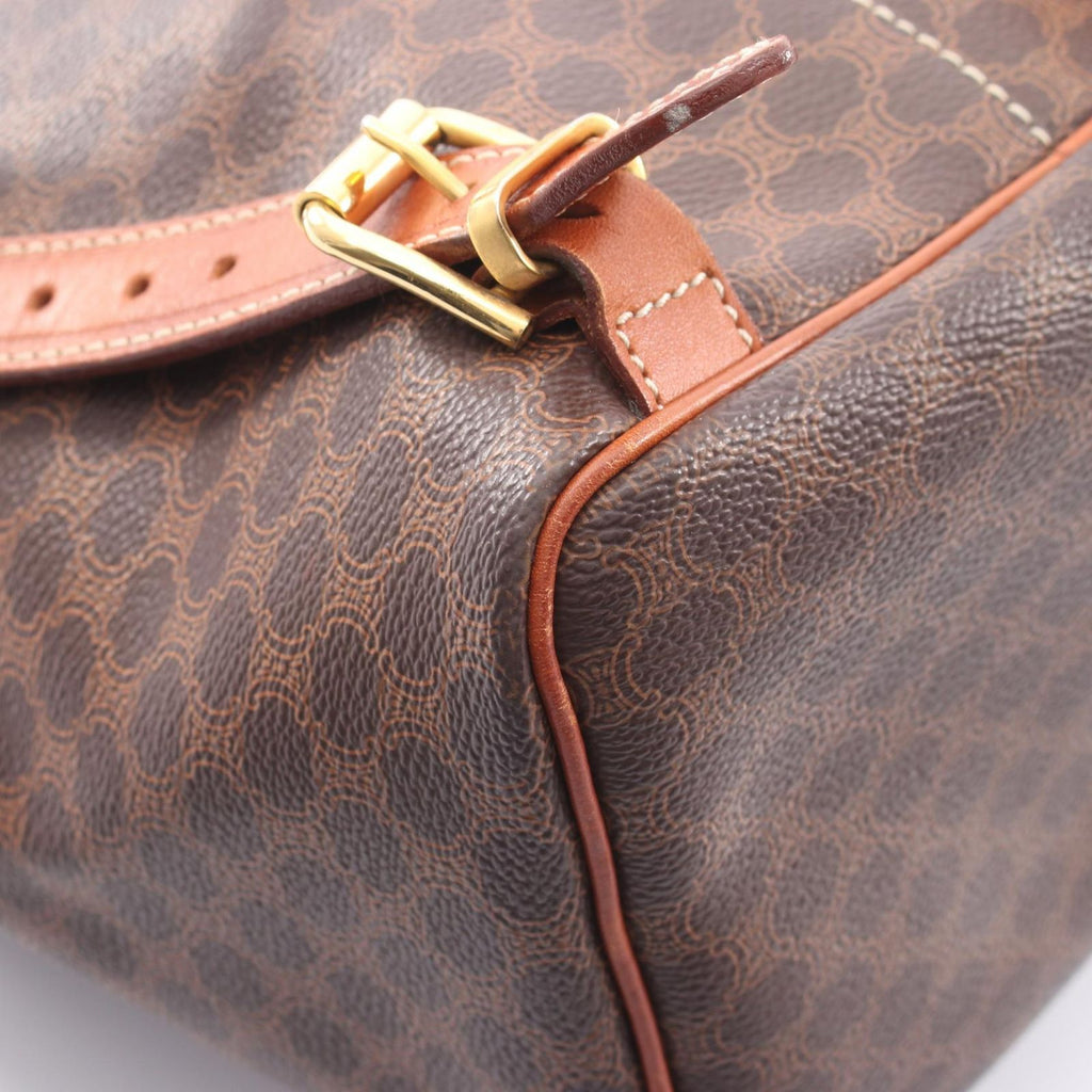Celine Backpack Macadam Brown Canvas Leather — view 5