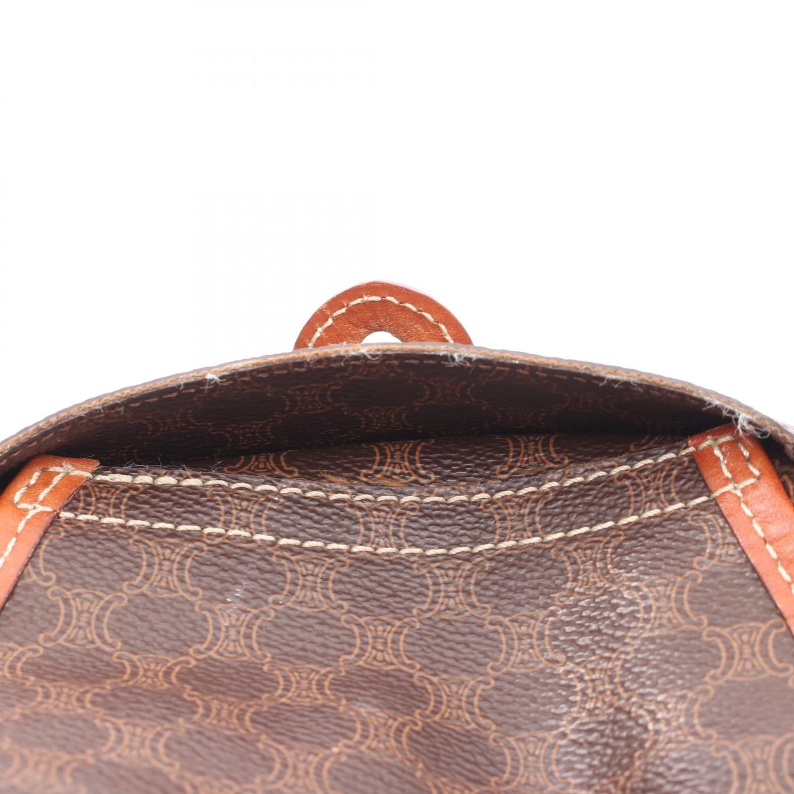 Celine Backpack Macadam Brown Canvas Leather — view 9