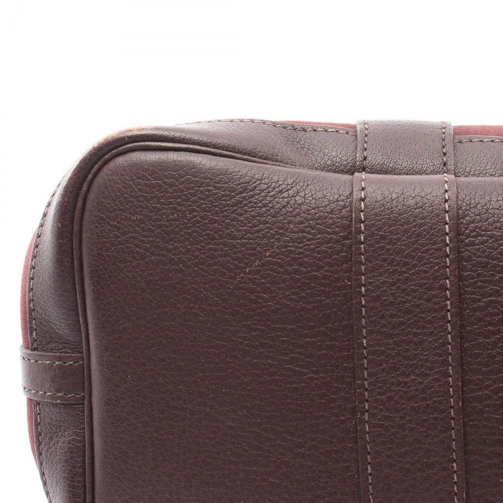 Hermes Tote Garden Party TPM 2-Way Rouge Ash Bordeaux Canvas Leather TPM — view 8