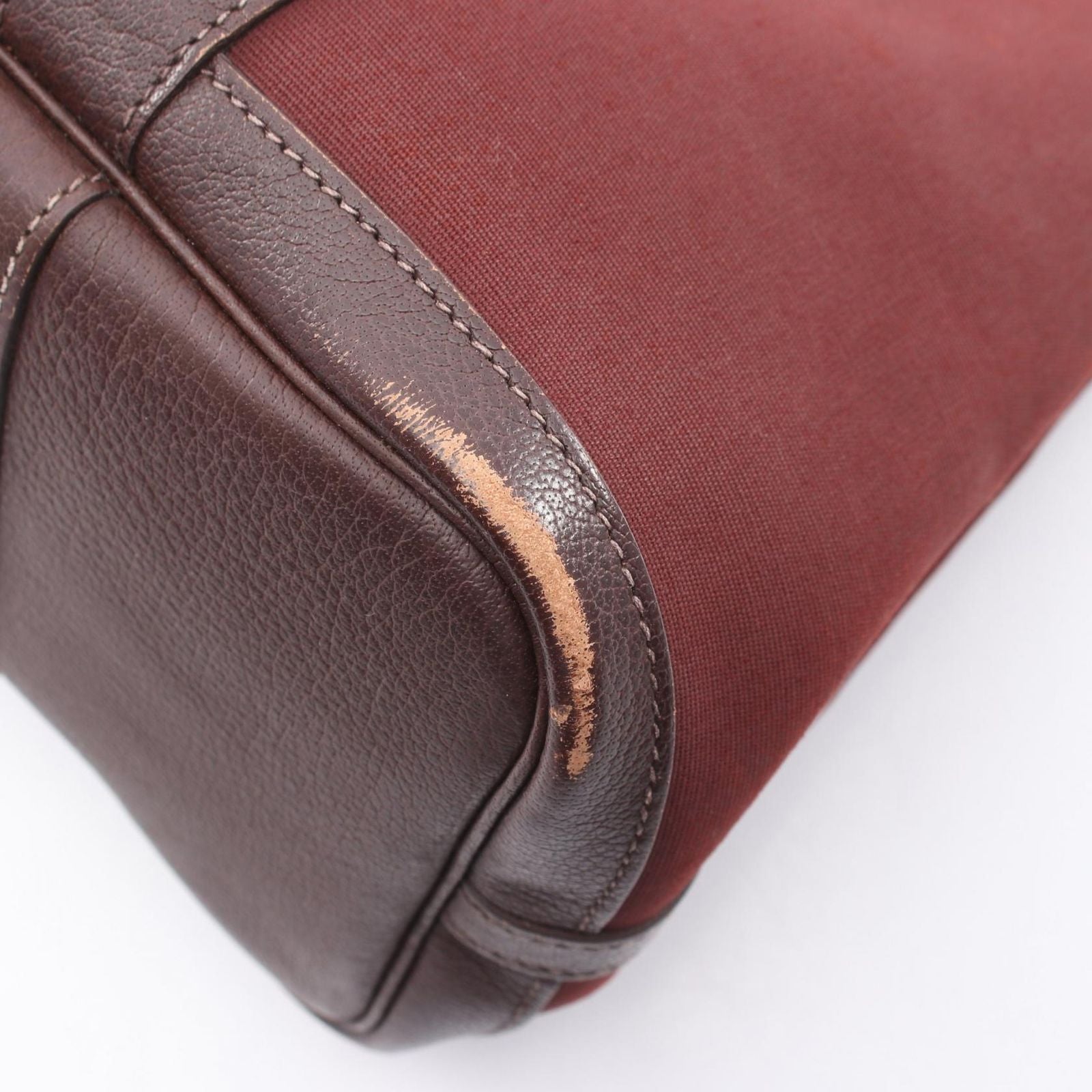 Hermes Tote Garden Party TPM 2-Way Rouge Ash Bordeaux Canvas Leather TPM — view 5