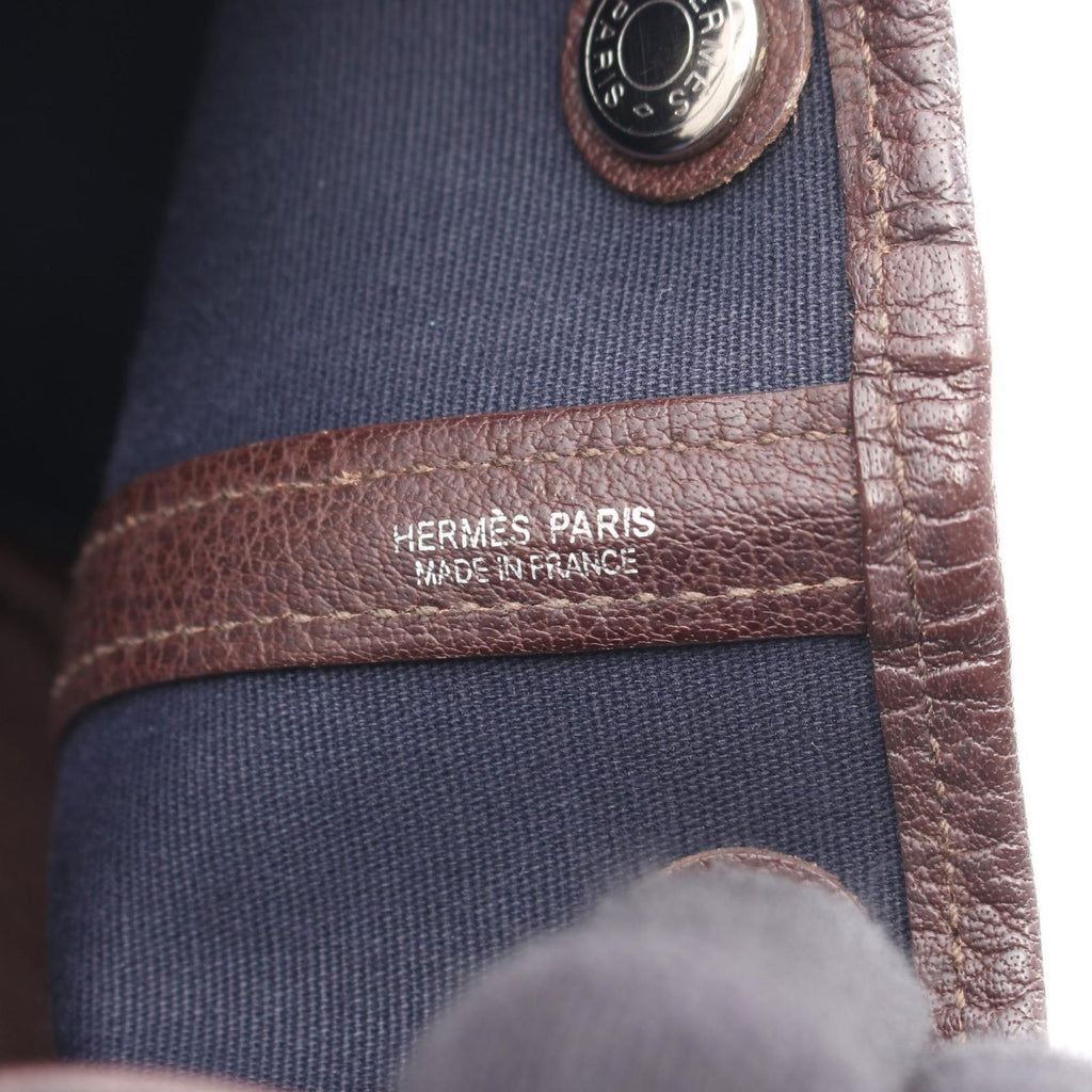 Hermes Tote Garden Party TPM 2-Way Rouge Ash Bordeaux Canvas Leather TPM — view 4