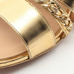 Chanel Sandals CC Logo Chain Gold Leather — view 7