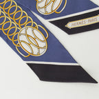 Hermes Twilly Lift Profile Silk Scarf Navy — view 7