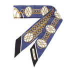 Hermes Twilly Lift Profile Silk Scarf Navy