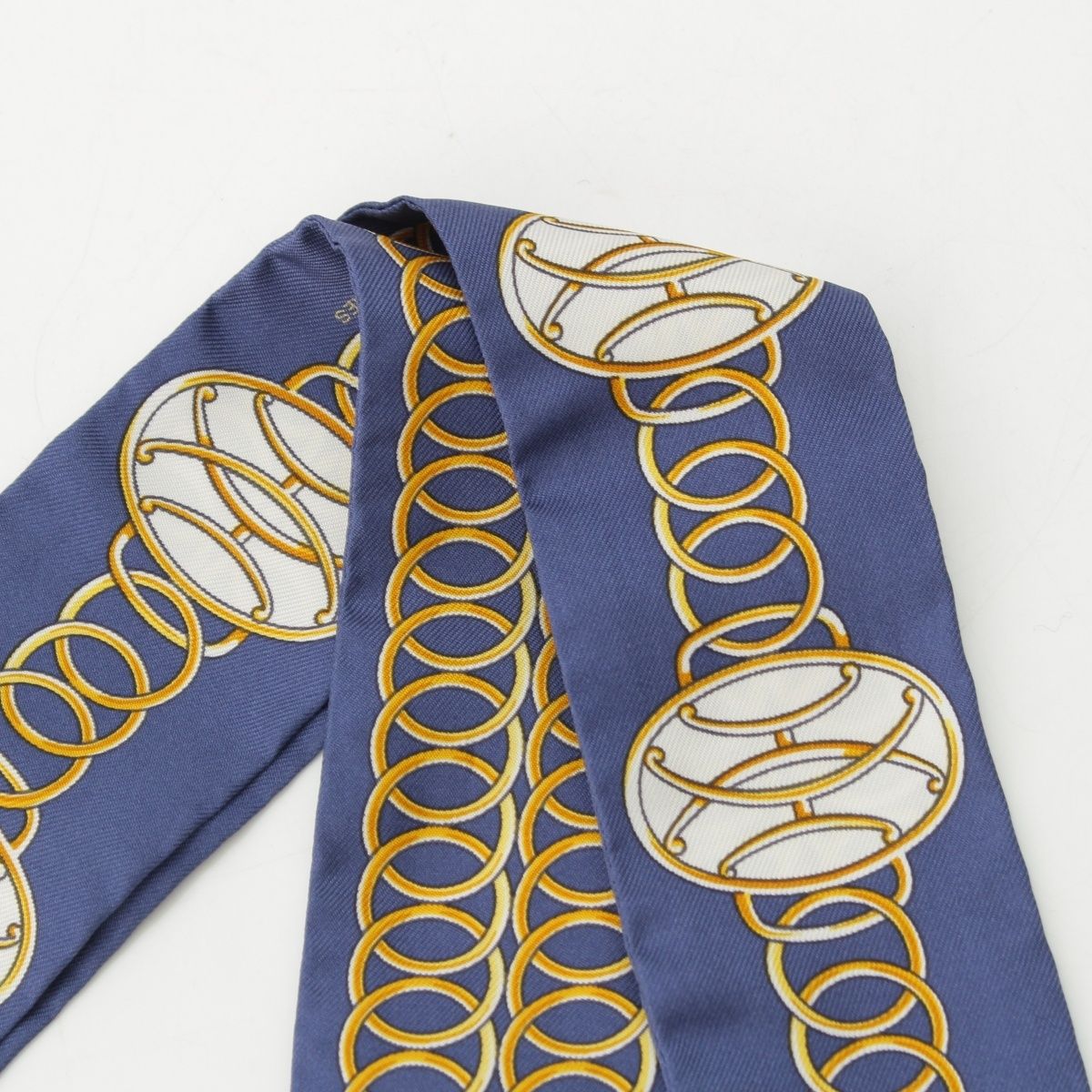 Hermes Twilly Lift Profile Silk Scarf Navy — view 2